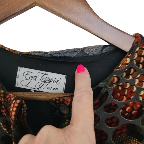 Ego Trippin Multicolor Velvet Maxi Dress Size XXS Long Sleeve Witchy Whimsigoth - Picture 8 of 11